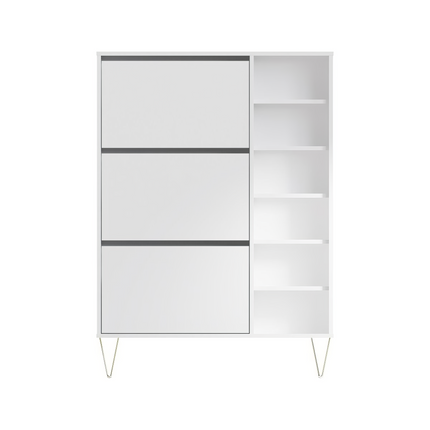 Monaco - 3 Drawer Shoe Cabinet - White