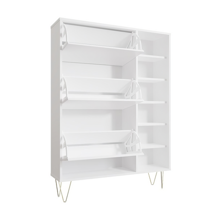 Monaco - 3 Drawer Shoe Cabinet - White