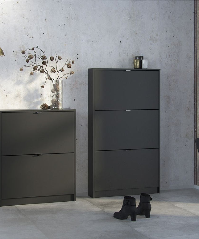 Shoes - Shoe Cabinet 3 Tilting Doors +2 Layers