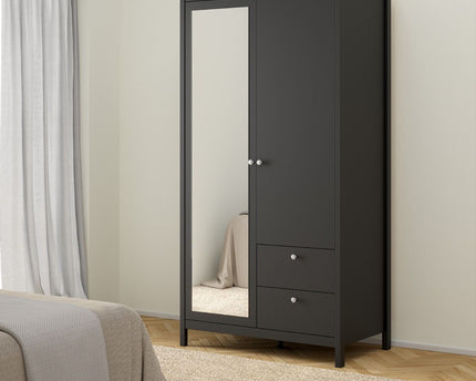 Madrid - Wardrobe with 1 Door + 1 Mirror Door + 2 Drawers