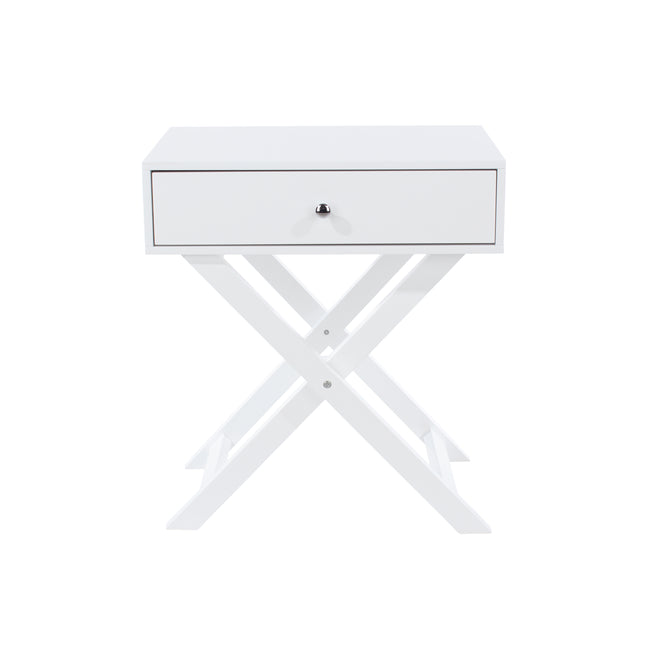 Painted - X Leg 1 Drawer Petite Bedside
