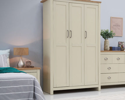 Lisbon - 3-Piece Set - 3 Door Wardrobe, 4 Drawer Chest & 2 Drawer Bedside Table