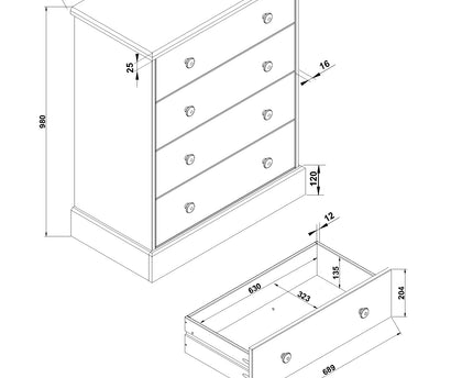 Cotswold - 4 Drawer Chest