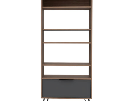 Modern Living - Display Bookcase - Door - Smoked Oak Effect
