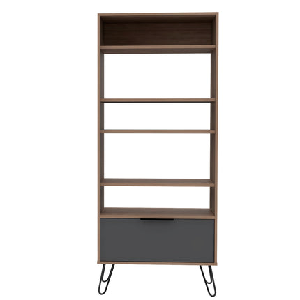 Modern Living - Display Bookcase - Door - Smoked Oak Effect