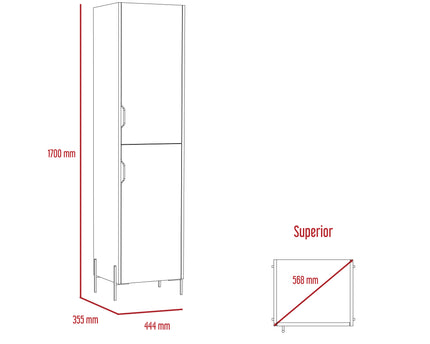 Modern Living - Tall Narrow Storage Cabinet - White & Carbon