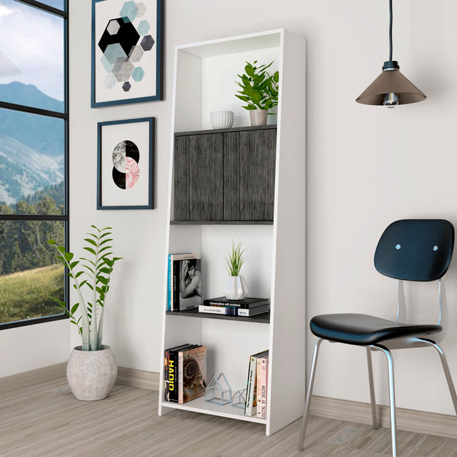 Modern Living - Bookcase - Doors - Graduated Shelving Design