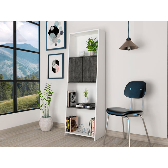 Modern Living - Bookcase - Doors - Graduated Shelving Design