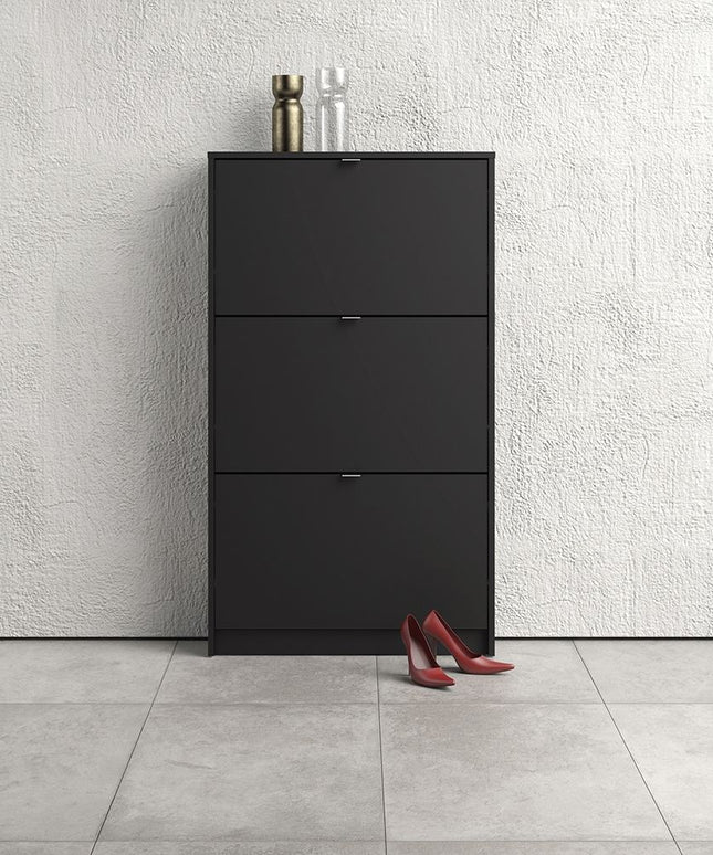 Shoes - Shoe Cabinet 3 Tilting Doors +1 Layer