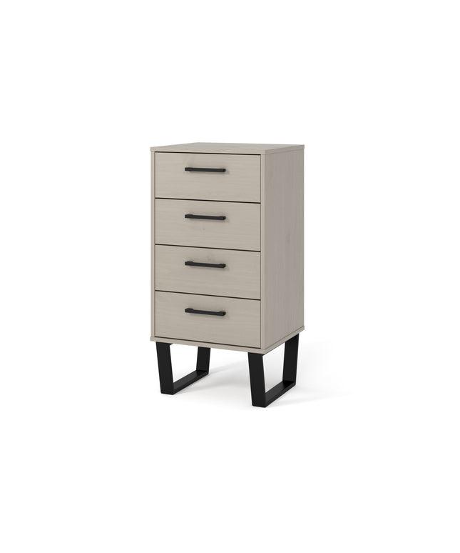 Modern Living - Compact Industrial 4 Drawer Narrow Chest