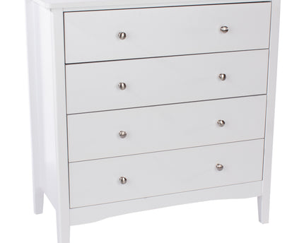 Painted - Stylish 4 Drawer Chest - Metal Handles