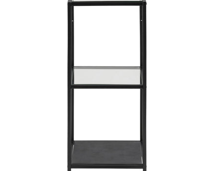 Seaford - Narrow Black Metal Bookcase with 2 Shelves