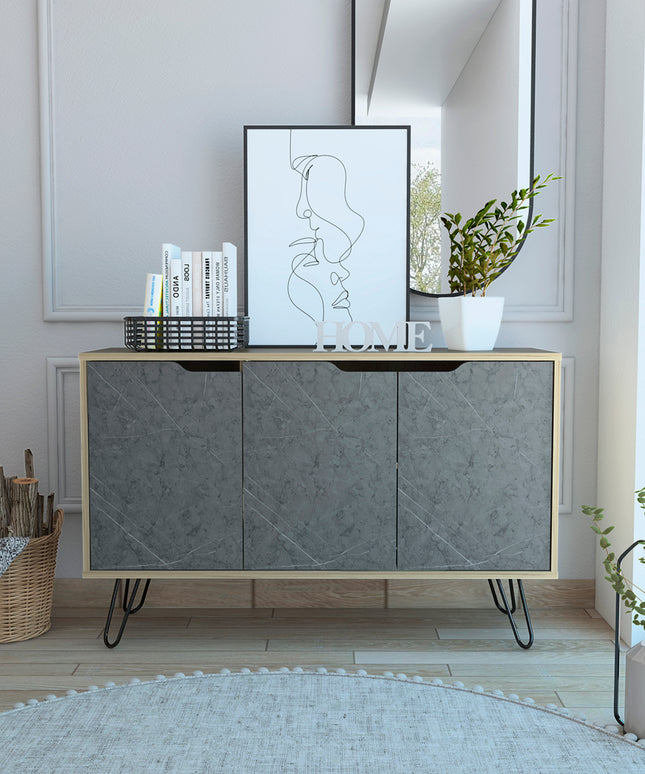 Modern Living - Medium Sideboard - 3 Doors - Bleached Pine