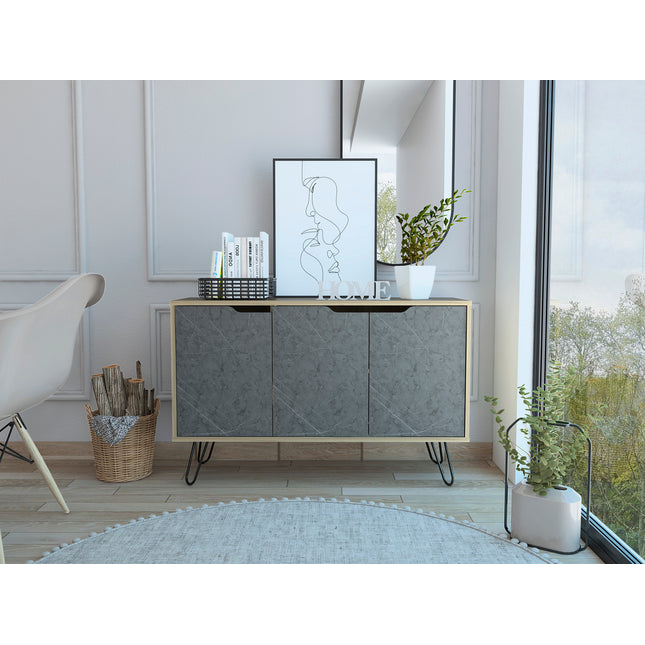 Modern Living - Medium Sideboard - 3 Doors - Bleached Pine