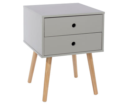 Painted - Scandia 2 Drawer Bedside - Tapered Wood Legs