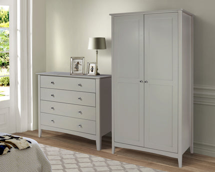 Painted - Stylish 4 Drawer Chest - Metal Handles