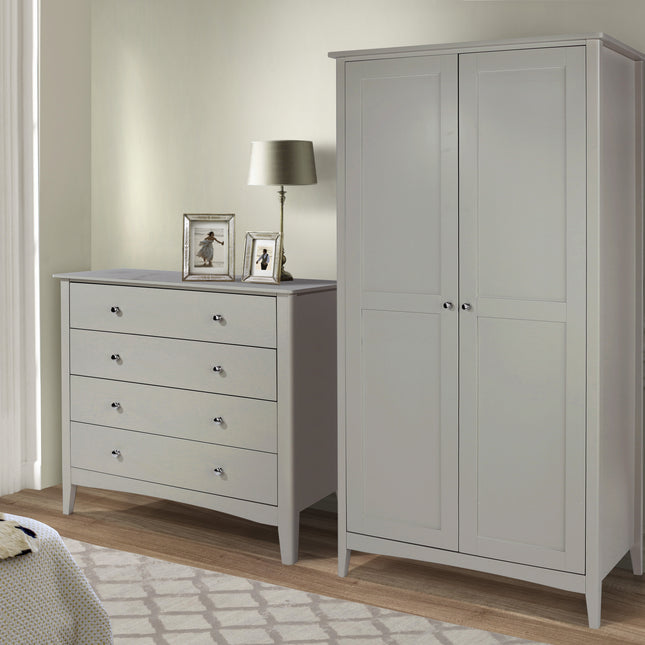 Painted - Stylish 4 Drawer Chest - Metal Handles