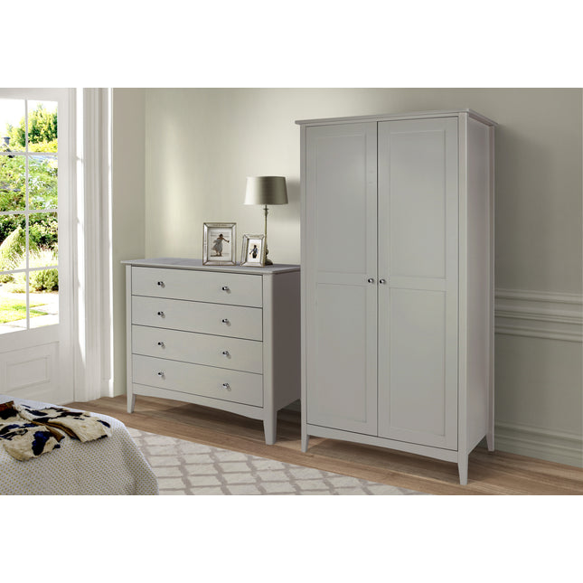 Painted - Stylish 4 Drawer Chest - Metal Handles