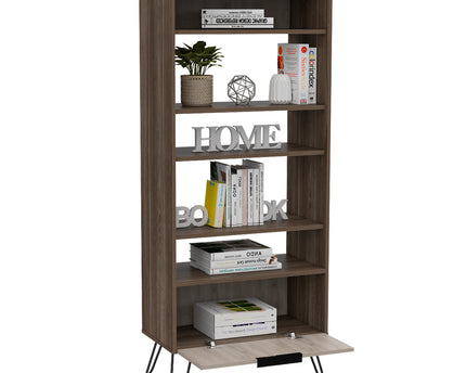 Modern Living - Display Bookcase - Door - Smoked Oak Effect