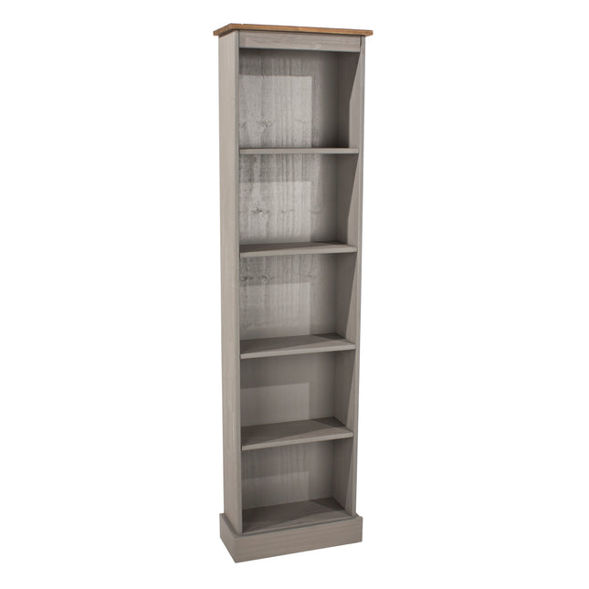 Corona - Real Pine Bookcase - Tall Narrow - Adjustable Shelves