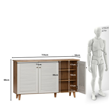 Essentials - Modern 3 Door Shoe Cabinet