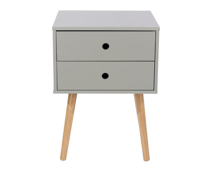 Painted - Scandia 2 Drawer Bedside - Tapered Wood Legs