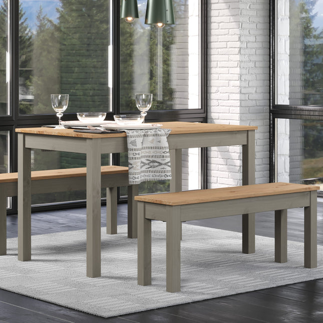 Corona - Large Corona Linea Rectangular Dining Table Grey Wax