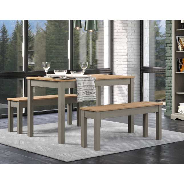 Corona - Large Corona Linea Rectangular Dining Table Grey Wax