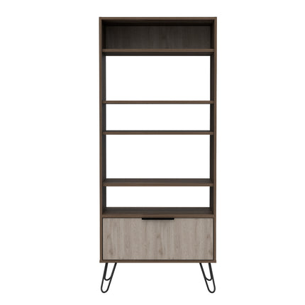 Modern Living - Display Bookcase - Door - Smoked Oak Effect