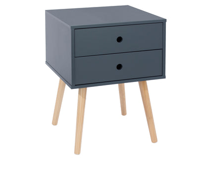 Painted - Scandia 2 Drawer Bedside - Tapered Wood Legs