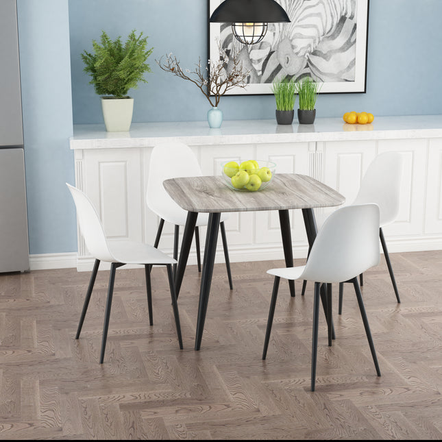 Contemporary - Durable Plastic Curved Dining Chairs - Set of 2