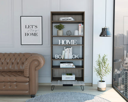 Modern Living - Display Bookcase - Door - Smoked Oak Effect