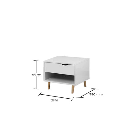 Pulford - 3 Piece Bedroom Set 4 Drawer - White & Sonoma Oak