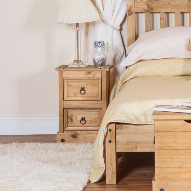 Corona - Petite 2 Drawer Bedside Cabinet