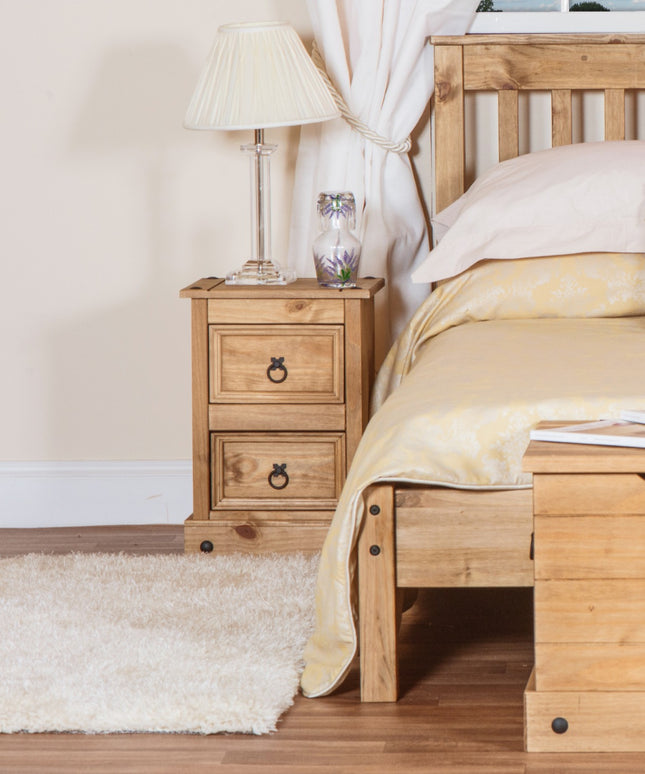 Corona - Petite 2 Drawer Bedside Cabinet