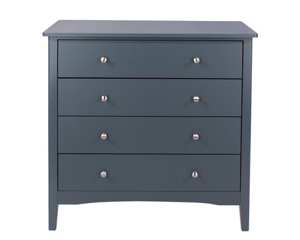 Painted - Stylish 4 Drawer Chest - Metal Handles