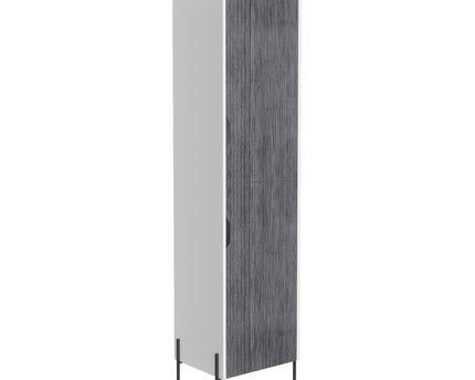 Modern Living - Tall Narrow Storage Cabinet - White & Carbon