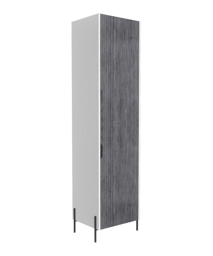 Modern Living - Tall Narrow Storage Cabinet - White & Carbon