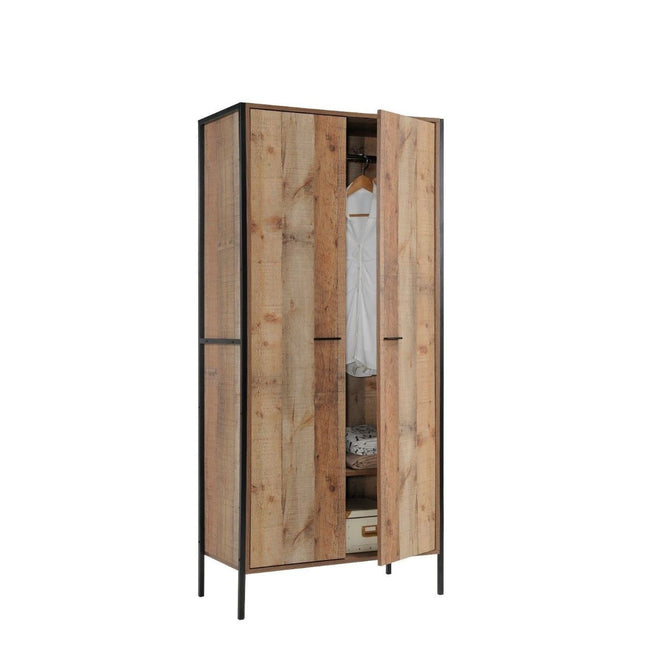 Stretton - 3 Piece Bedroom Set 2 Door Wardrobe - Rustic Oak