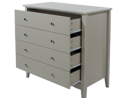 Painted - Stylish 4 Drawer Chest - Metal Handles