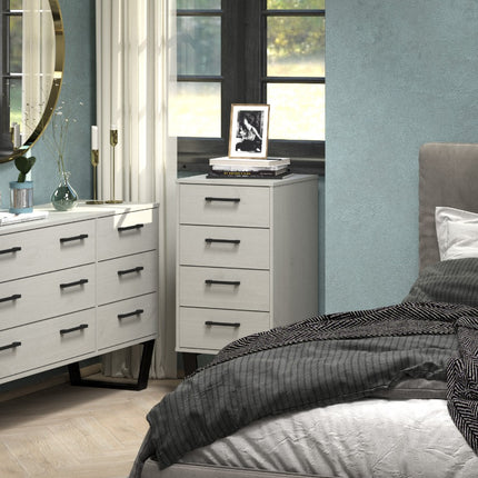 Modern Living - Compact Industrial 4 Drawer Narrow Chest