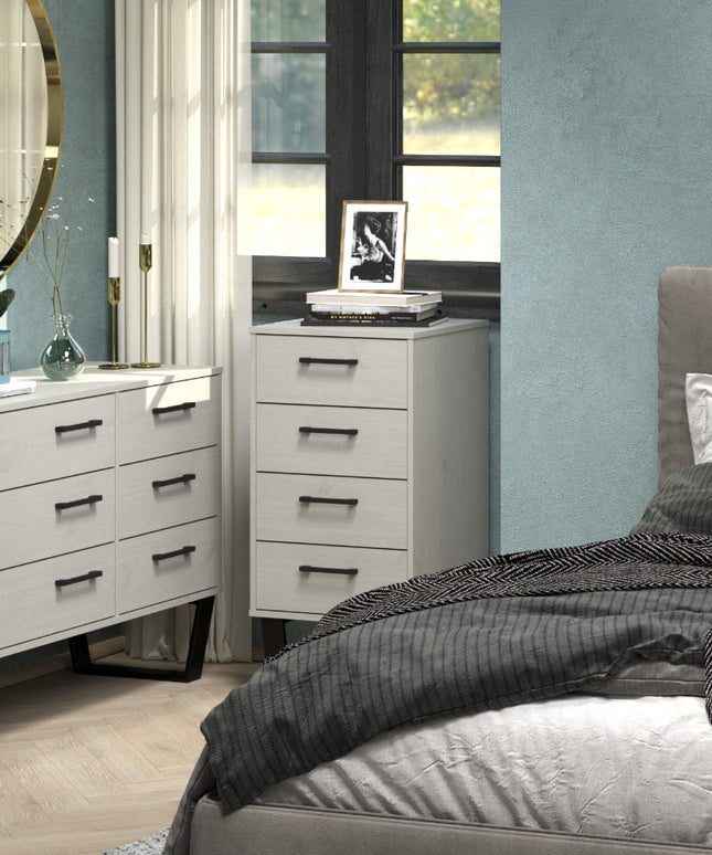 Modern Living - Compact Industrial 4 Drawer Narrow Chest