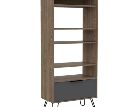 Modern Living - Display Bookcase - Door - Smoked Oak Effect