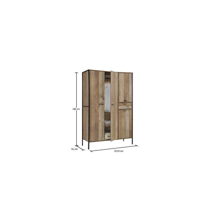 Stretton - 3 Piece Bedroom Set 4 Door Wardrobe - Rustic Oak