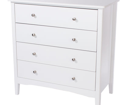 Painted - Stylish 4 Drawer Chest - Metal Handles