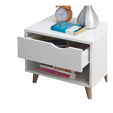 Pulford - 3 Piece Bedroom Set 4 Drawer - White & Sonoma Oak