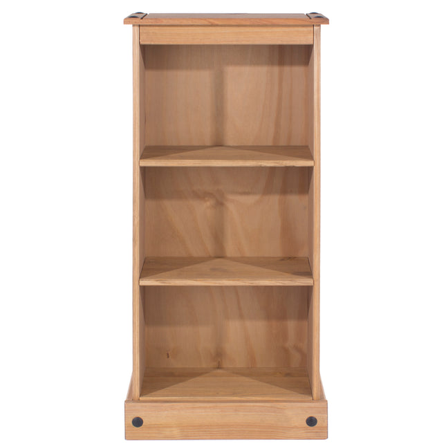 Corona - Real Pine Bookcase - Low Narrow - Adjustable Shelves