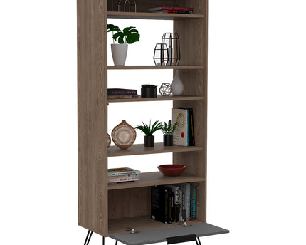 Modern Living - Display Bookcase - Door - Smoked Oak Effect
