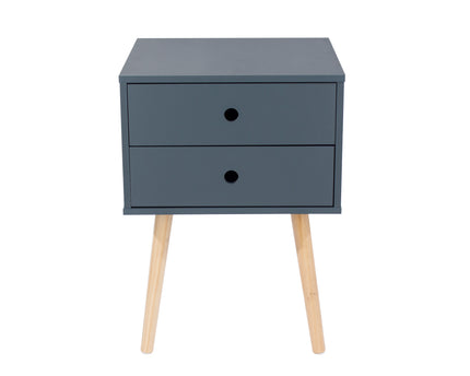 Painted - Scandia 2 Drawer Bedside - Tapered Wood Legs