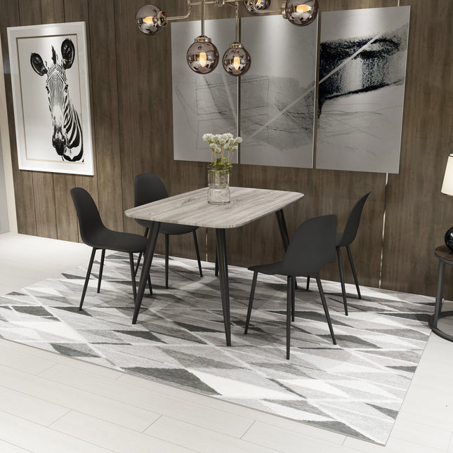 Contemporary - Dining Table with Steel Legs and Adjustable Feet